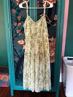 Trixxi Green Floral Tiered Sundress